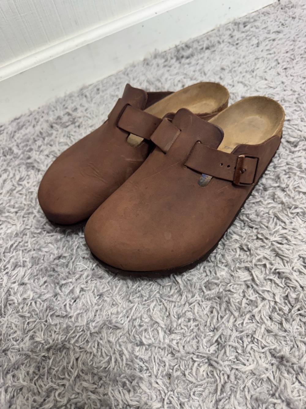 Birkenstock Brown Leather Clog with Buckle